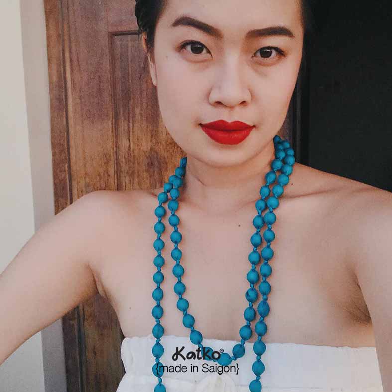 XANH TURQUOISE- chuỗi lụa tơ tằm - Katkosaigon