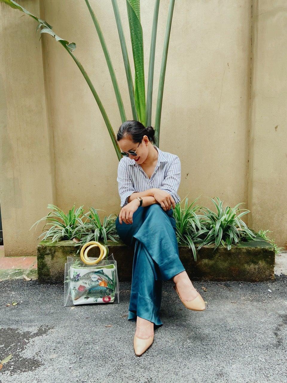 CÁ - giỏ quai sơn mài ánh vàng Katkosaigon 