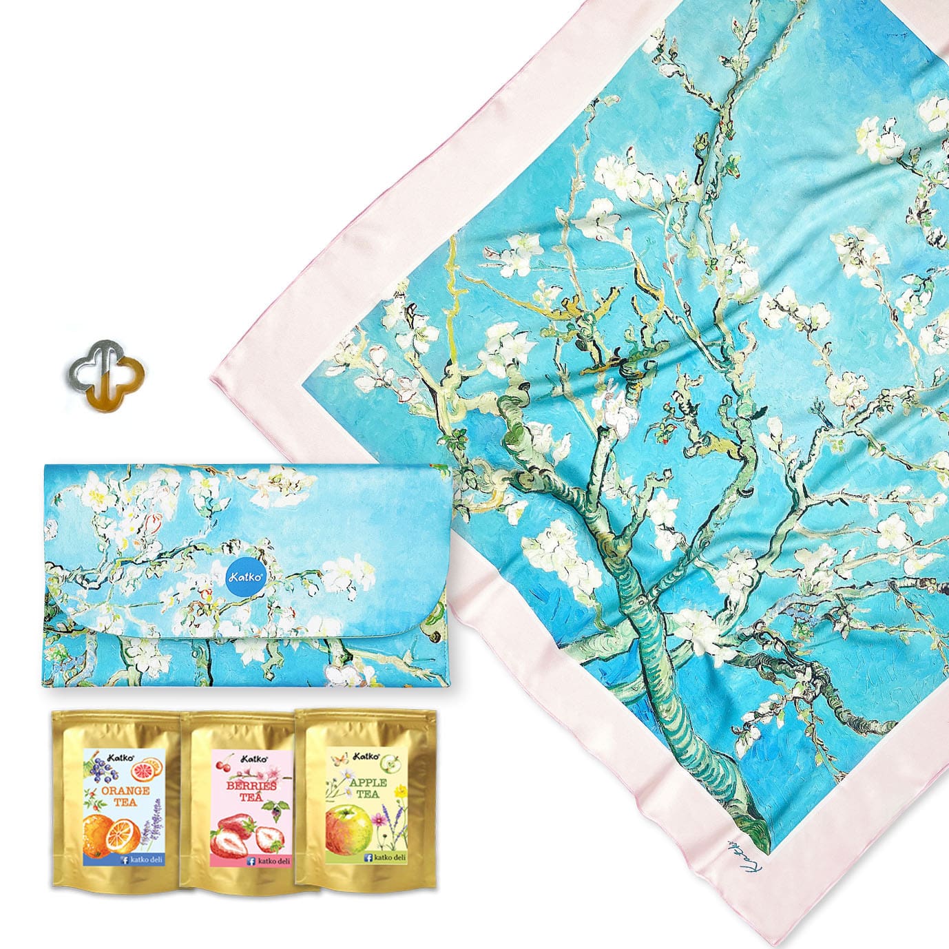 set 3: KHĂN LỤA PHA • VÍ TRÀ • KHOEN SƠN MÀI