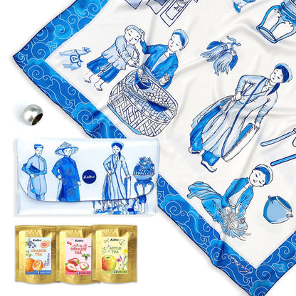 set 3: KHĂN TƠ TẰM • VÍ TRÀ • KHOEN SƠN MÀI
