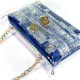 BLUE GOLD - ví jelly gấm dệt chỉ vàng