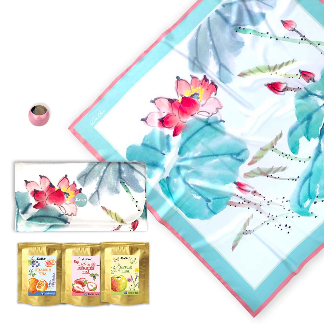 set 3: KHĂN TƠ TẰM • VÍ TRÀ • KHOEN SƠN MÀI
