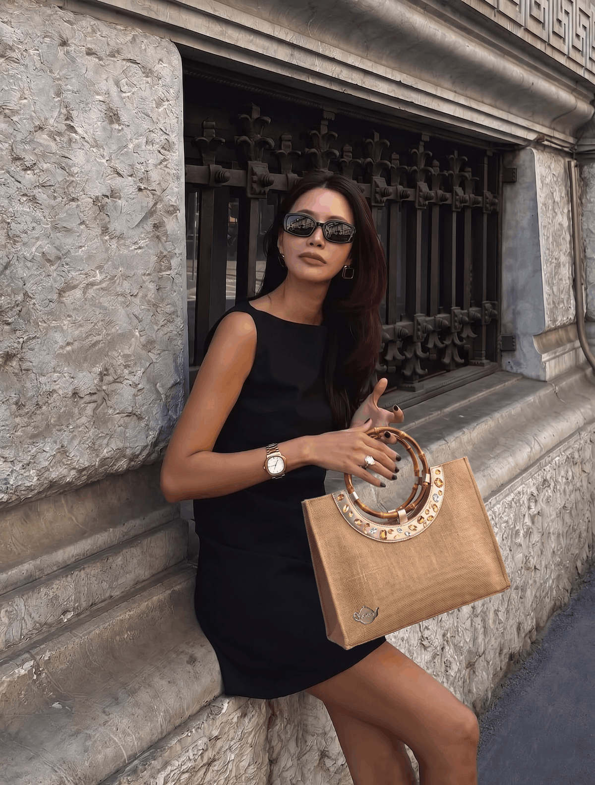 CHAMPAGNE - crystal tote