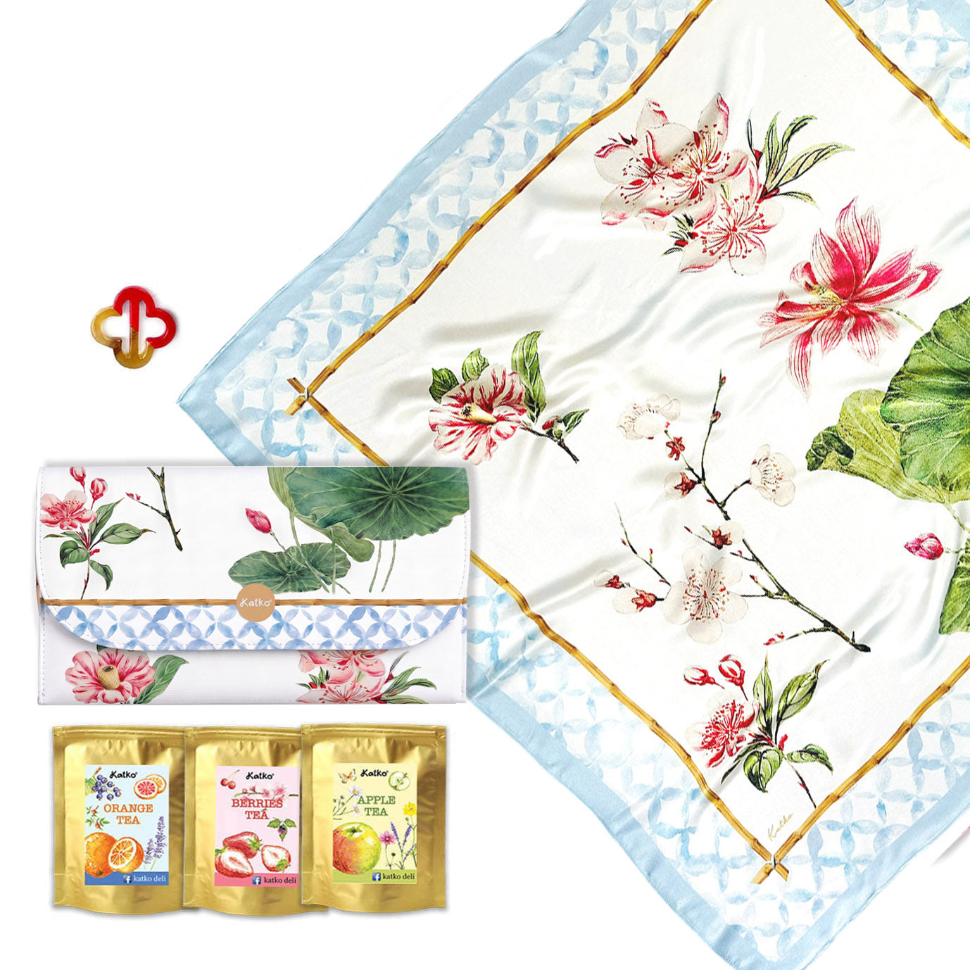 set 3: KHĂN LỤA PHA • VÍ TRÀ • KHOEN SƠN MÀI