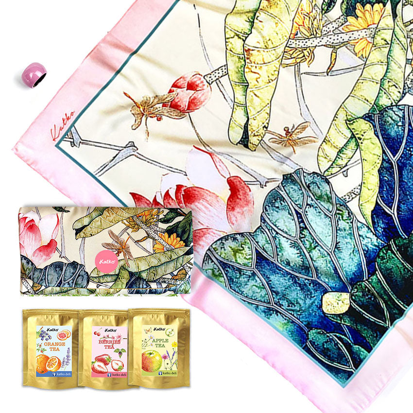 set 3: KHĂN TƠ TẰM • VÍ TRÀ • KHOEN SƠN MÀI