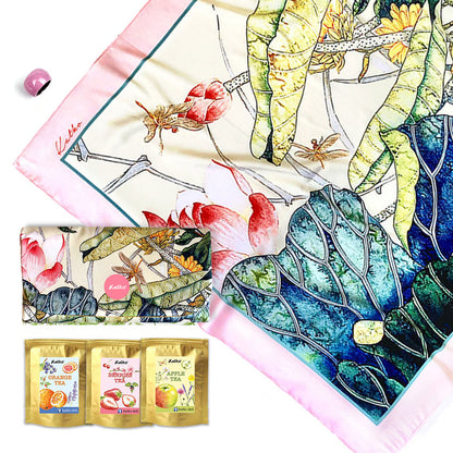 set 3: KHĂN TƠ TẰM • VÍ TRÀ • KHOEN SƠN MÀI