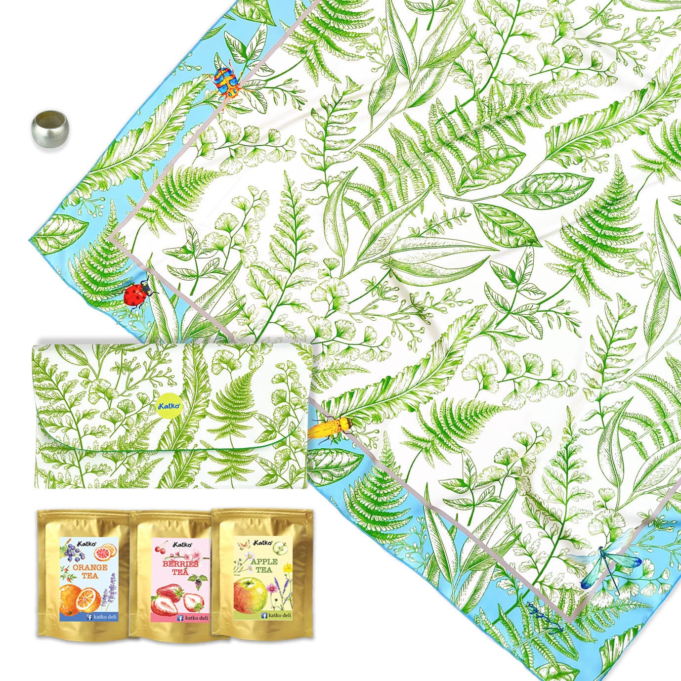 set 3: KHĂN LỤA PHA • VÍ TRÀ • KHOEN SƠN MÀI