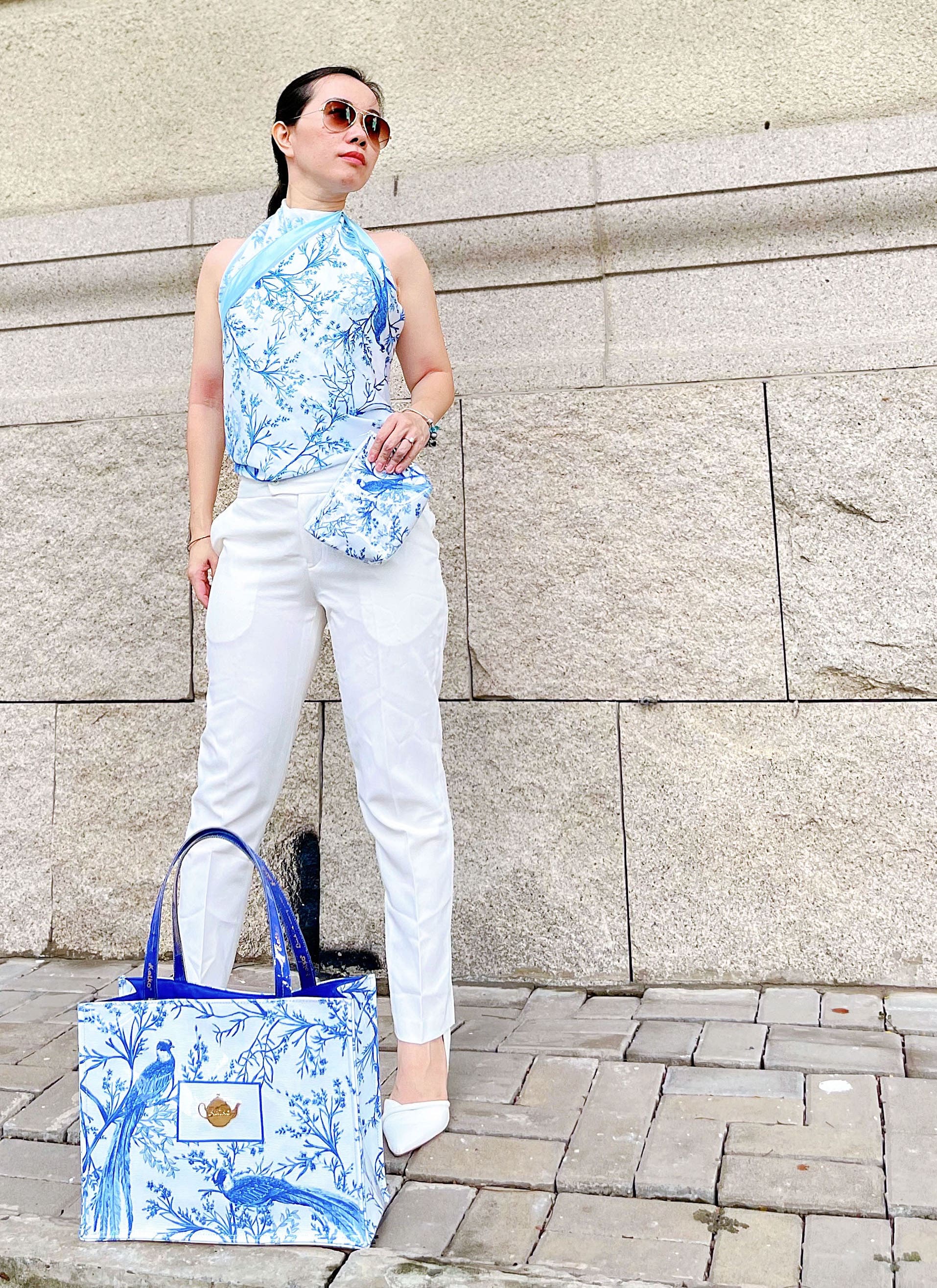BLUE PASTEL - tote chống thấm - Katkosaigon 