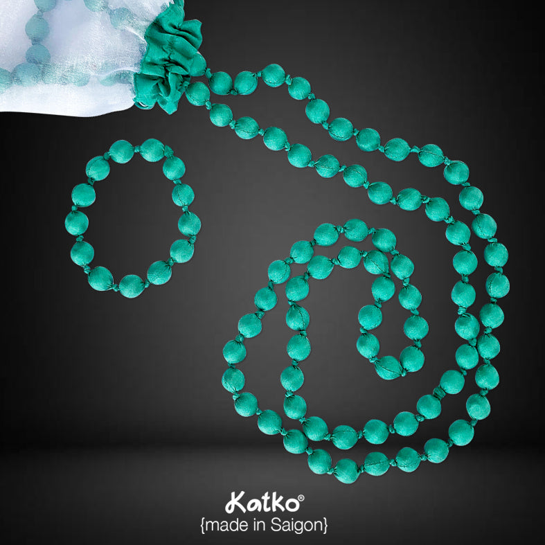 XANH TURQUOISE- chuỗi lụa tơ tằm - Katkosaigon 