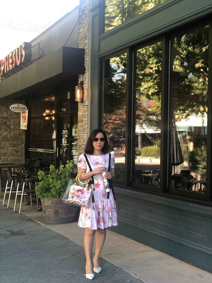 CHERRY BLOSSOM - giỏ quai sơn mài ánh vàng