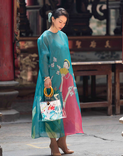 CELADON LOTUS - giỏ quai sơn mài ánh vàng